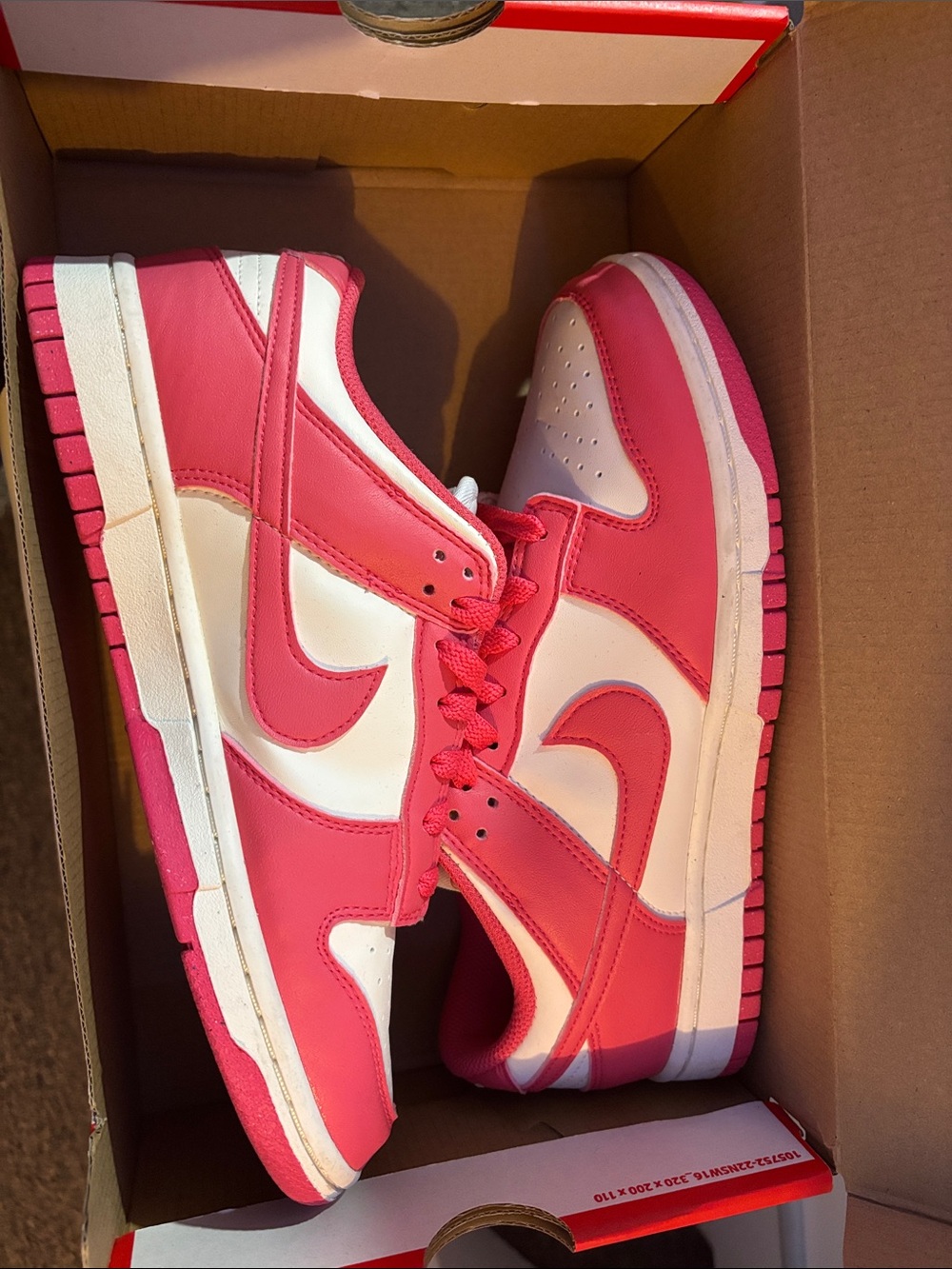 Pink and White Nike Dunk Sneakers